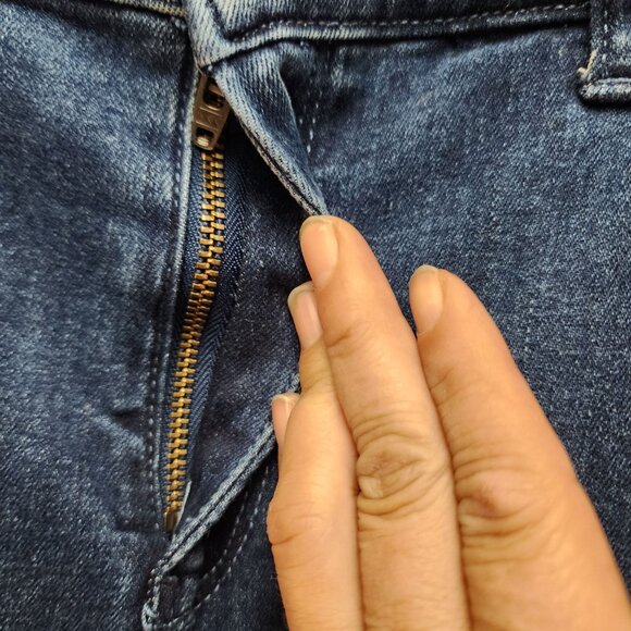 Chicos Jeans Womens 1 US 8 Blue Girlfriend Slim Leg Ankle Stretch Patchwork - Picture 8 of 14